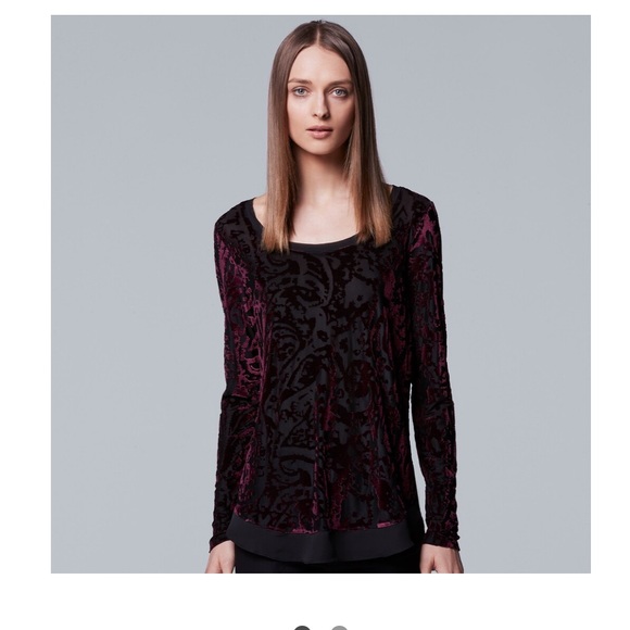 Vera Wang Tops - /Simply Vera Vera Wang Velvet Burnout Top